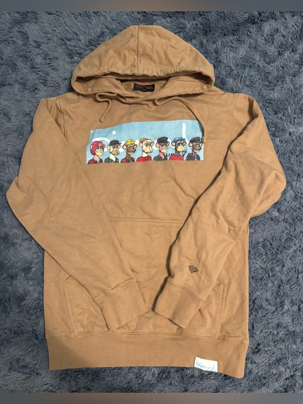 Diamond Supply Co. Tan Hoodie with Script Logo Tag